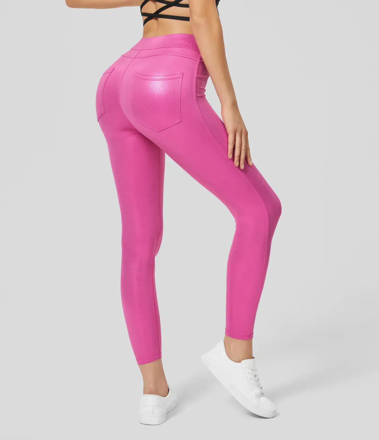 Leggings en simili-cuir brillant