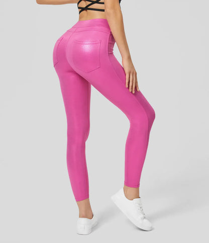 Leggings en simili-cuir brillant