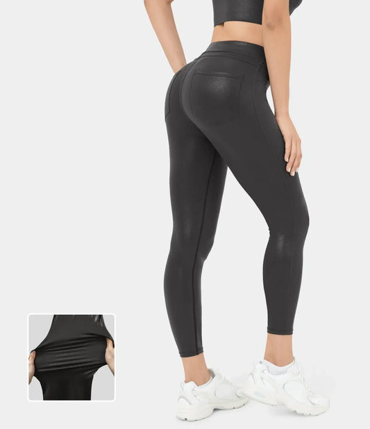 Leggings en simili-cuir brillant