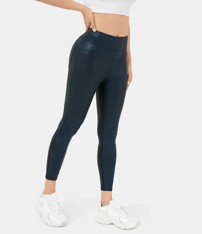 Leggings en simili-cuir brillant